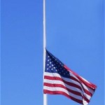 American flag at half staff