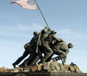 Statue of raising of American flag on Iwo Jima