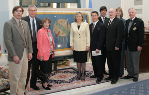 In 2005, Louise Fluke's descendants donated her original flag to the state