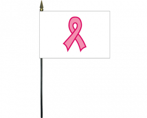 pink ribbon stick flag