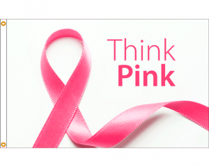 think pink ribbon flag