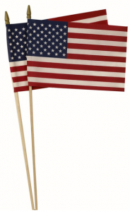 American flag on stick