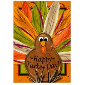 Happy Turkey Day Thanksgiving House Banner from Gettysburg Flag Works