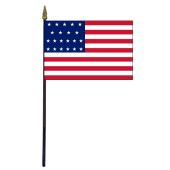 American, 21 Stars Stick Flag - 4x6"