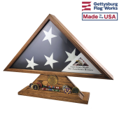 Veteran Flag Case with Medal and Coin Display