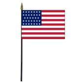 American, 34 Stars Stick Flag - 4x6"