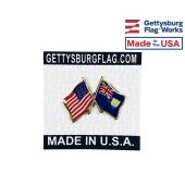 Anguilla Lapel Pin (Double Waving Flag w/USA)