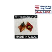 Arkansas State Flag Lapel Pin (Double Waving Flag w/USA)