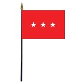 Army Lieutenant General Stick Flag - 4x6"