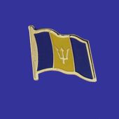 Barbados Lapel Pin (Single Waving Flag)