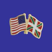 Basque Country Lapel Pin (Double Waving Flag w/USA)