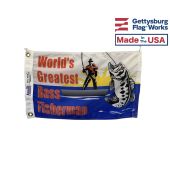 Bass Fisherman Flag - 12x18"