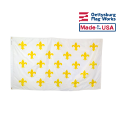 Fleur-De-Lis Flag (23 on white) - Historical France