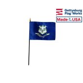 Connecticut State Stick Flag - 4x6"