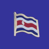 Costa Rica (seal design) Lapel Pin (Single Waving Flag)