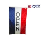 OPEN Flag, Red, White & Blue (Vertical)