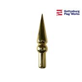 Round Spear Flagpole Topper Gold