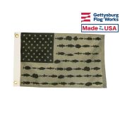 American Fisherman Boat Flag-Black & White-12x18"