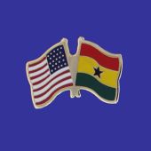 Ghana Lapel Pin (Double Waving Flag w/USA)