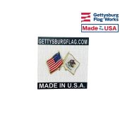 Illinois State Flag Lapel Pin (Double Waving Flag w/USA)