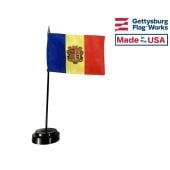 Andorra Stick Flag (with seal) - 4x6"