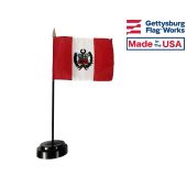 Peru Stick Flag (with seal) - 4x6"