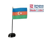 Azerbaijan Stick Flag (Orange Middle Stripe) - 4x6"