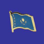 Kazakhstan Lapel Pin (Single Waving Flag)