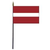 Latvia Stick Flag - 4x6"