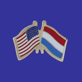 Luxembourg Lapel Pin (Double Waving Flag w/USA)