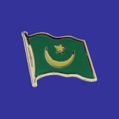 Mauritania Lapel Pin (Single Waving Flag)