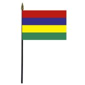 Mauritius Stick Flag - 4x6"