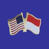 Monaco Lapel Pin (Double Waving Flag w/USA)