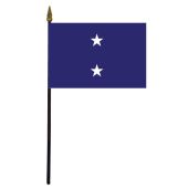 Navy Rear Admiral Stick Flag - 4x6"