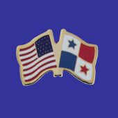 Panama Lapel Pin (Double Waving Flag w/USA)