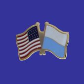 San Marino Lapel Pin (Double Waving Flag w/USA)