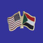 Sudan Lapel Pin (Double Waving Flag w/USA)