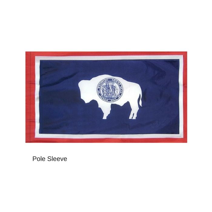 Wyoming Flag, Nylon, Pole Sleeve- 4x6'