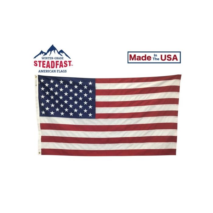 Steadfast™ Winter Grade Polyester American Flag -5x8'-Header & Grommets