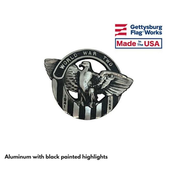 WWII Aluminum with Black Highlights Grave Marker