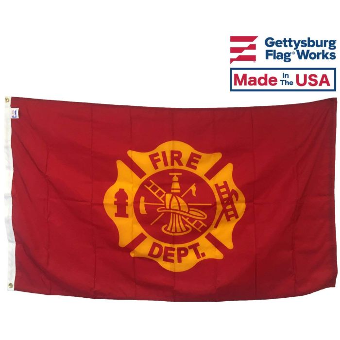 Fire Department Maltese Cross Flag - 3x5'