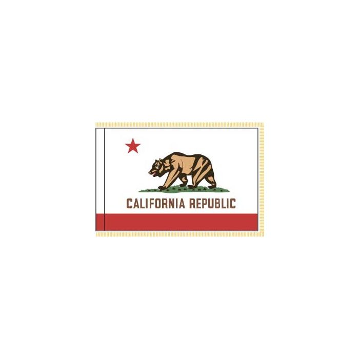California Flag, Nylon, Pole Sleeve & Fringe - 3x5'