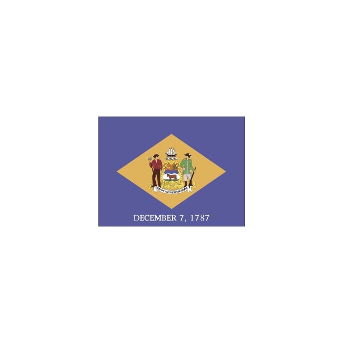 Delaware Flag, Heavy Duty Polyester, Header & Grommets - 4x6'