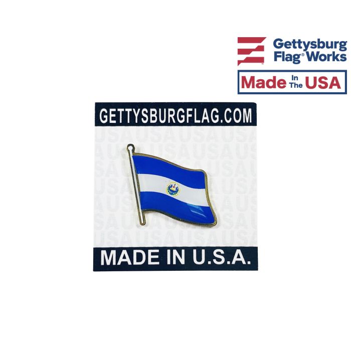 El Salvador Lapel Pin (Single Waving Flag)