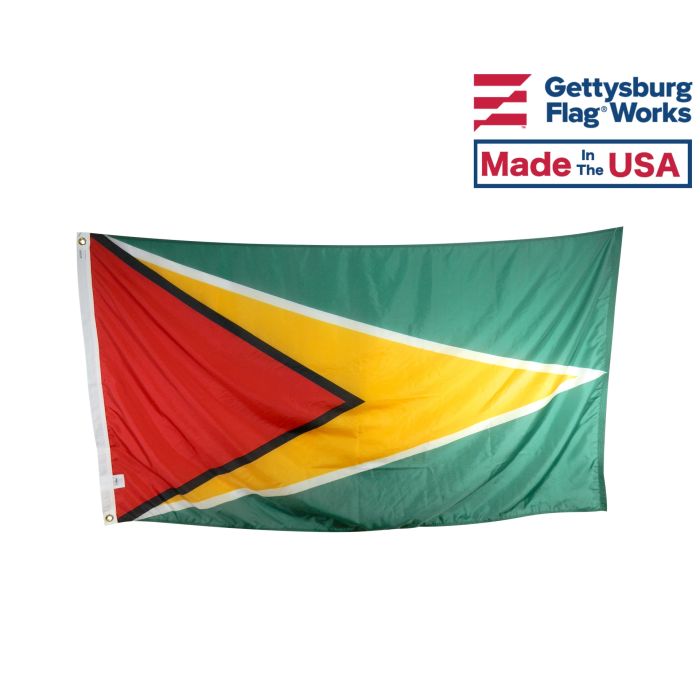 Guyana Flag - 4x6' - Pole Sleeve with Tab