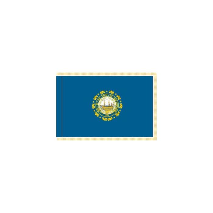New Hampshire Flag, Nylon, Pole Sleeve & Fringe - 3x5'