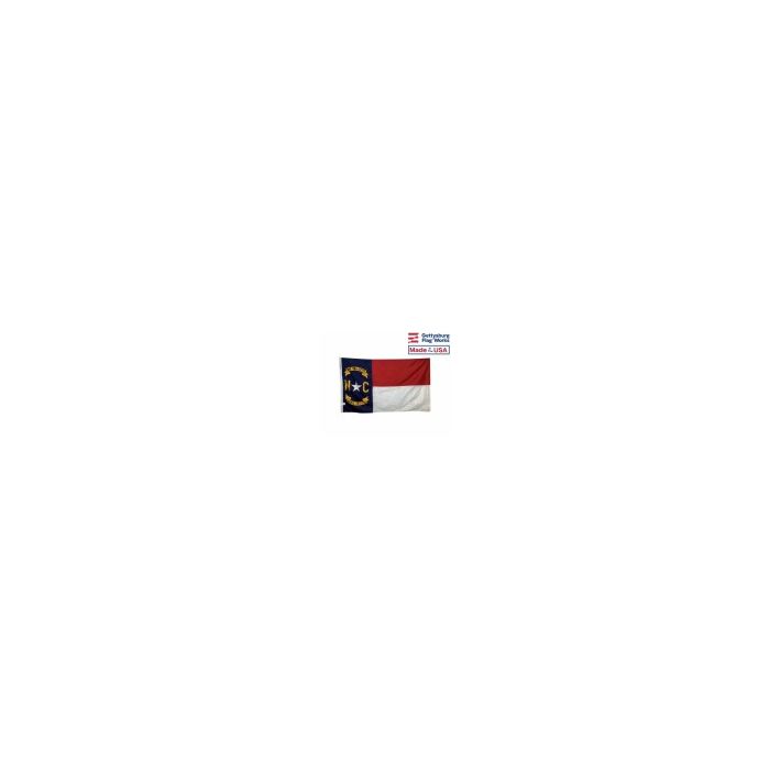 North Carolina Flag, Heavy Duty Polyester, Header & Grommets - 3x5'