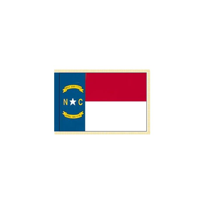 North Carolina Flag, Nylon, Pole Sleeve & Fringe - 3x5'