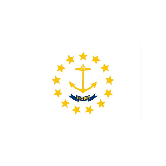 Rhode Island Flag, Nylon, Header & Grommets - 4x6'