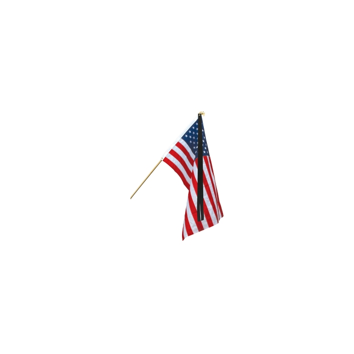 Black Mourning Ribbon-Double-For 3x5' American Flag